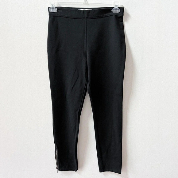 Max Studio Womens Black Stretchy Pants Zipper Hem Skinny Trouser Sz Medium - Picture 1 of 7